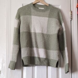Christian Siriano Mint Green Checkered Sweater